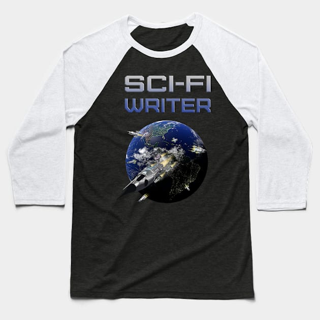 Sci-Fi Writer Author Baseball T-Shirt by macdonaldcreativestudios